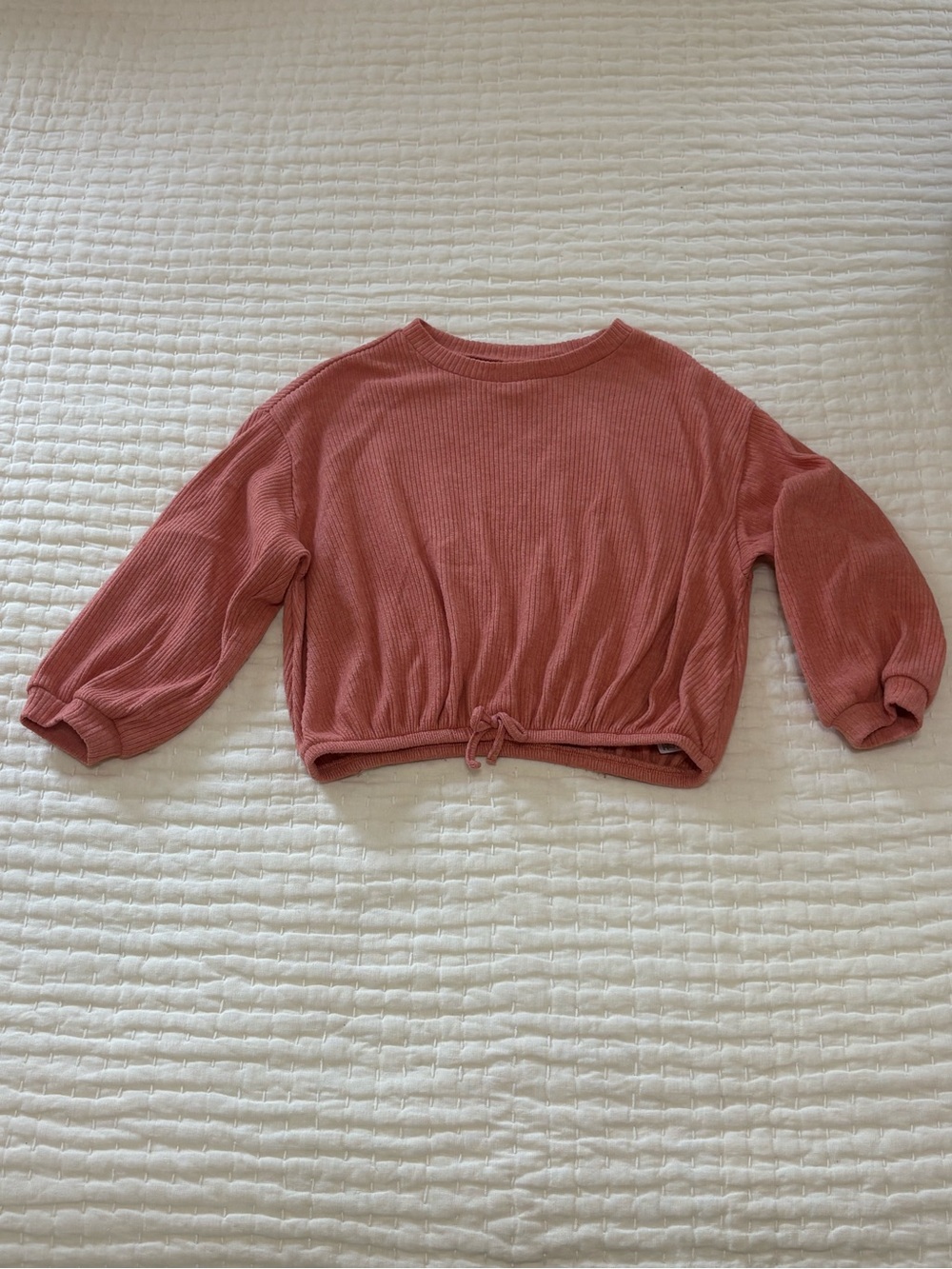 Old Navy Girls Ribbed Cropped Sweatshirt - Coral